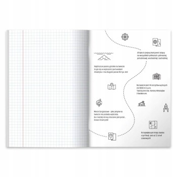 Zeszyt szkolny przedmiotowy A5 60 kartek w kratkę 70g GEOGRAFIA 9577354 HERLITZ
