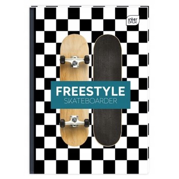 Brulion A5 96k kratka mix wzorów twarda oprawa INTERDRUK