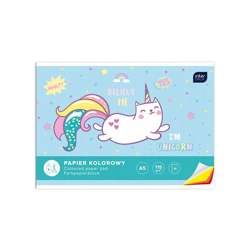 Zeszyt papierów kolorowych A5 10k INTERDRUK