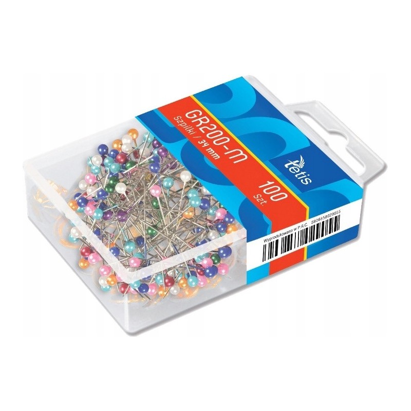 Szpilki 34mm kolor mix (100szt.) GR200-M TETIS