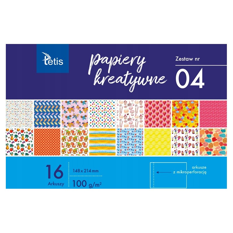 Zeszyt papierów kreatywnych A5 16k 100g KB029-04 TETIS