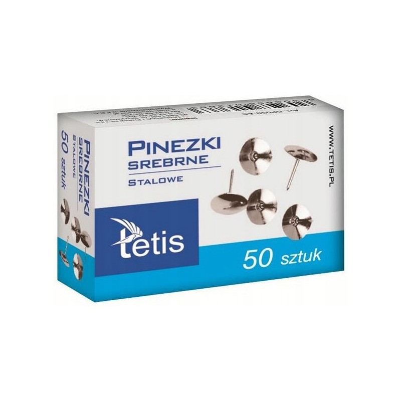 Pinezka srebrna (50szt.) GP090-AS TETIS