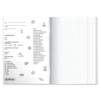 Zeszyt szkolny przedmiotowy A5 60 kartek w kratkę 70g FIZYKA 9577420 HERLITZ
