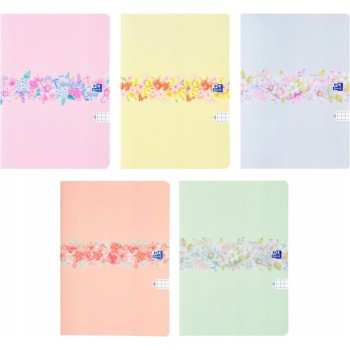 Zeszyt szkolny B5 Brulion w kwiatki 96 kartek w kratkę FLOWER 400181452 OXFORD