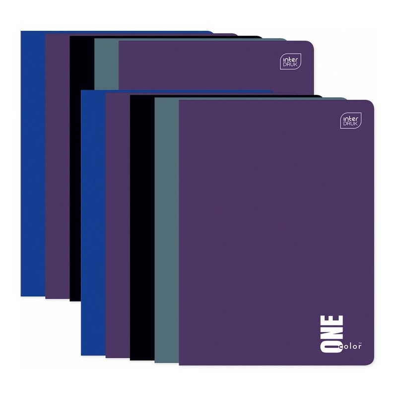Zestaw zeszytów A5 60k kratka (10szt) ONE COLOR mix kolorów INTERDRUK
