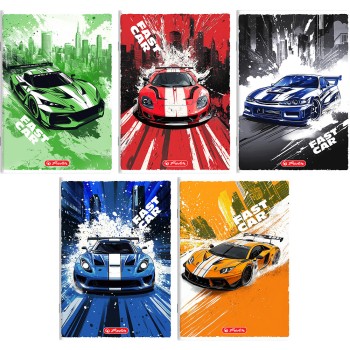 Zeszyt szkolny A5 16 kartek w kratkę 70g FAST CAR 400196833 HERLITZ