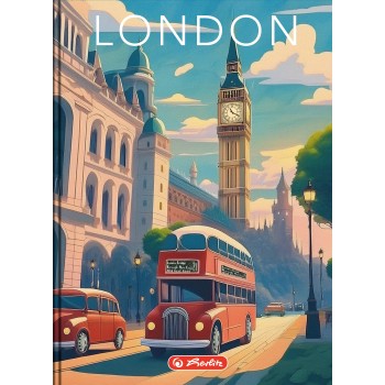 Brulion B5 160 kartek w kratkę z marginesem Zeszyt szkolny RETRO CITY 400196853 HERLITZ