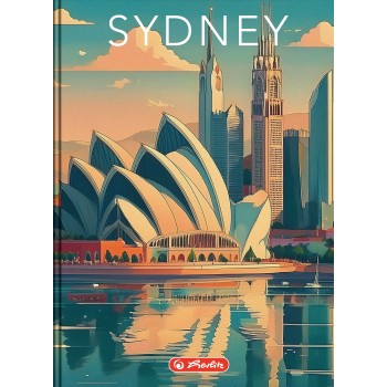 Brulion B5 160 kartek w kratkę z marginesem Zeszyt szkolny RETRO CITY 400196853 HERLITZ