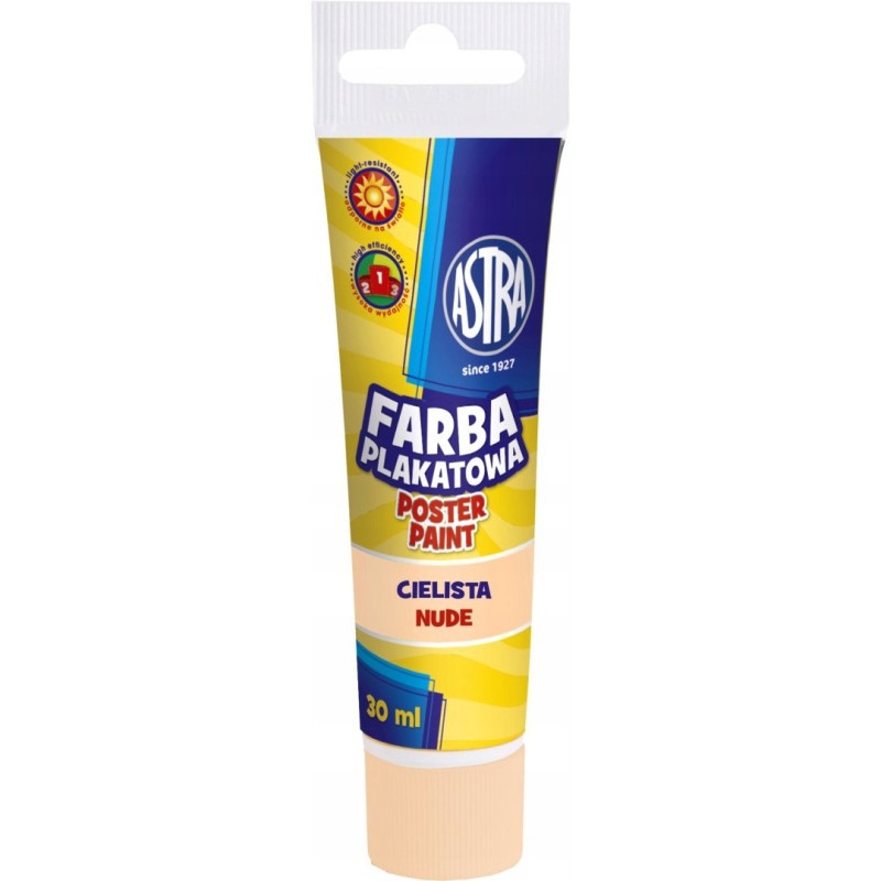 Farba plakatowa w tubkach 30ml szkolna cielista beżowa ASTRA