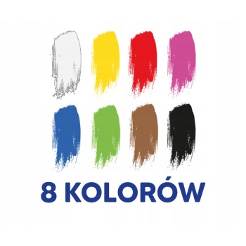 Farby plakatowe szkolne 8 kolorów 20ml zestaw 400167102 OXFORD