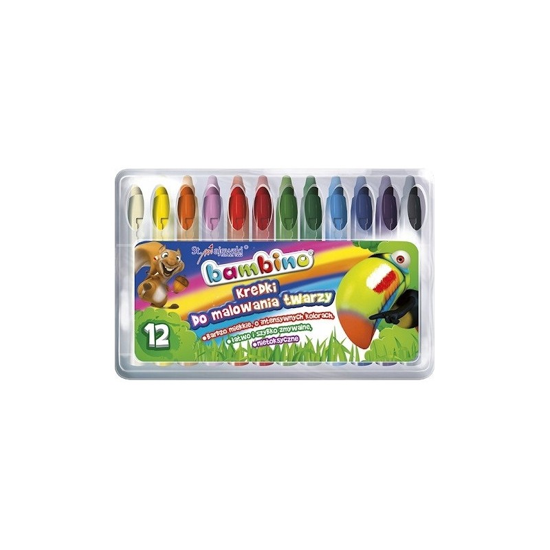 Kredki do malowania twarzy dla dzieci Zestaw 12 kolorów BAMBINO St.Majewski