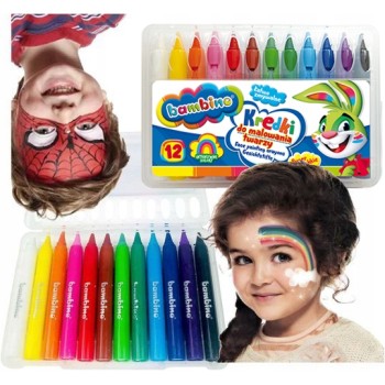 Kredki do malowania twarzy dla dzieci Zestaw 12 kolorów BAMBINO St.Majewski