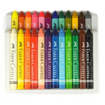 Kredki świecowe trójkątne 24kol opakowanie kartonowe 120024 Faber-Castell