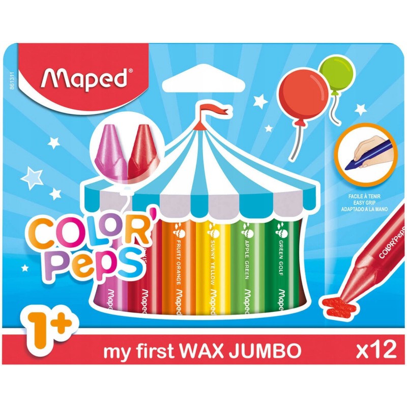 Kredki COLORPEPS świecowe JUMBO 12 kolorów 861311 MAPED