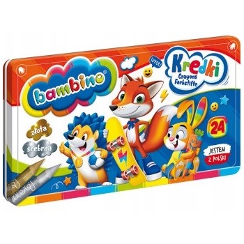 Kredki szkolne z glinki kaolinowej Zestaw 24 kredek BAMBINO St.Majewski