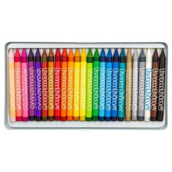 Kredki szkolne z glinki kaolinowej Zestaw 24 kredek BAMBINO St.Majewski