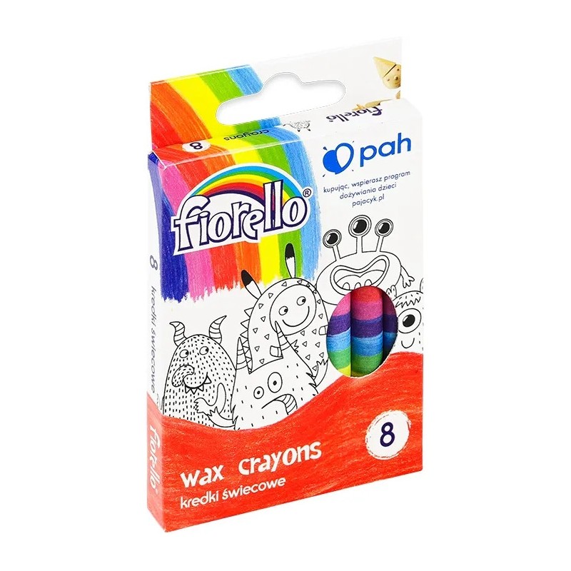 Kredki FIORELLO świecowe 8 kolorów 170-1382