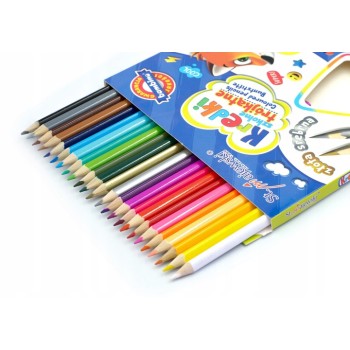 Kredki ołówkowe trójkątne Zestaw 24 kredek BAMBINO St.Majewski