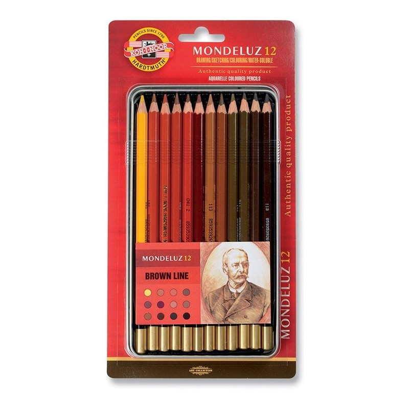 Kredki MONDELUZ 3722/BR 12 szt. LINIA BRĄZY op. metalowe KOH-I-NOOR