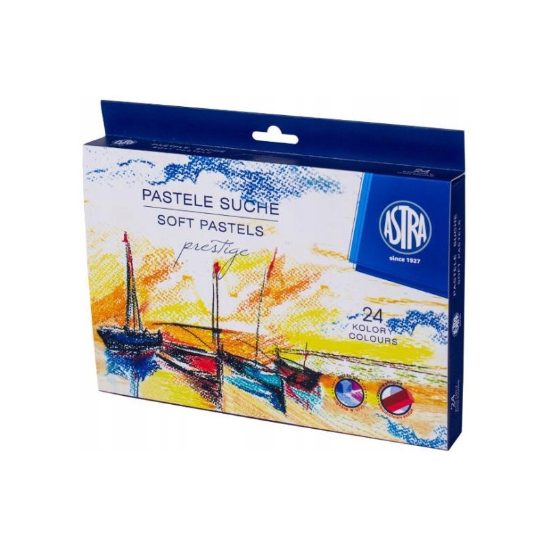 Pastele suche zestaw 24 kolory PRESTIGE kwadratowe 323120002 ASTRA
