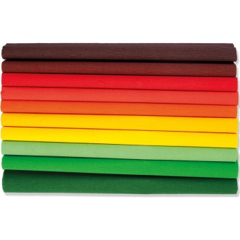 Bibuła marszczona 25 x200cm - JESIEN MIX 10 kolorów, 10 rolek, HA 3640 2521 Happy Color