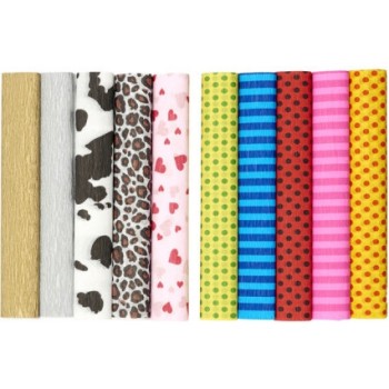 Bibuła marszczona CREATINIO 25x200cm mix kolorów we wzory 400153934 TOP 2000