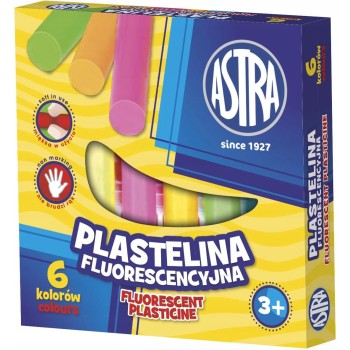 Plastelina dla dzieci fluorescencyjna 6 kolorów zestaw 83811906 ASTRA