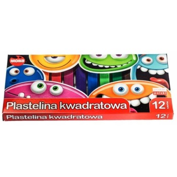 Plastelina kwadratowa dla dzieci Zestaw 12 kolorów MONA St.Majewski