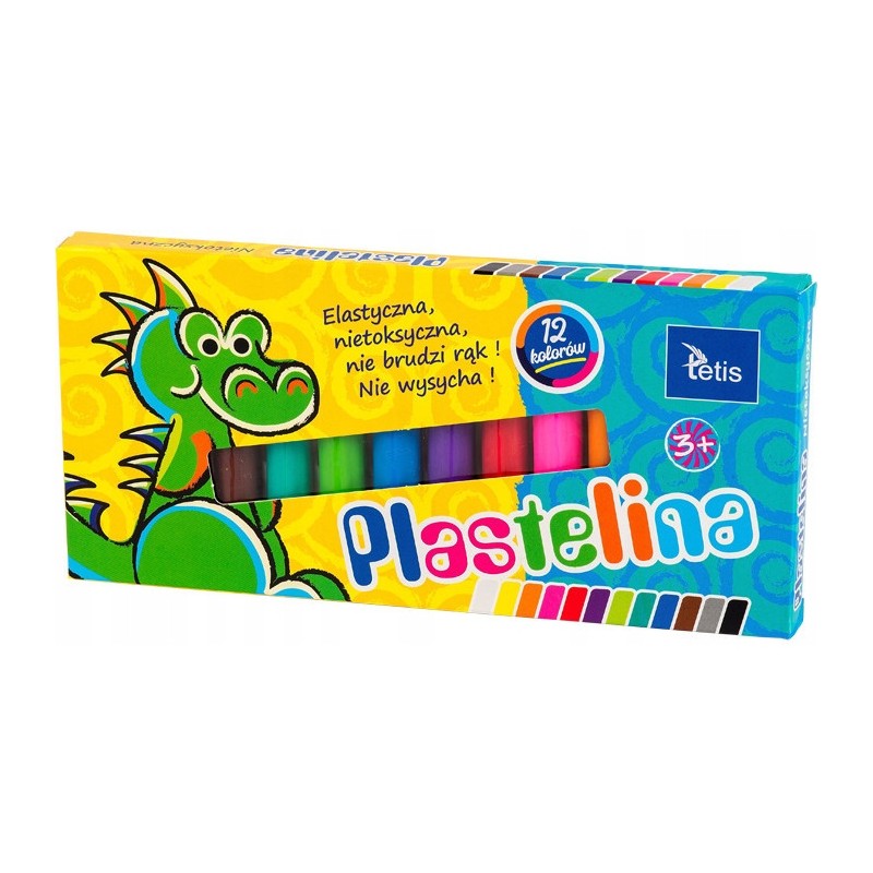 Plastelina 12kol.15g KP001-D TETIS