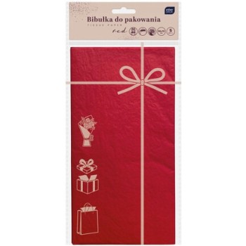 Bibułka do pakowania prezentów 50x70cm CZERWONA INTERDRUK
