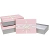 Zestaw pudełek ozdobnych PUG-23220-PR PINK (3szt) ROZETTE
