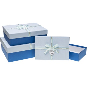 Zestaw pudełek ozdobnych PUG-23253-PR L-BLUE (3szt) ROZETTE