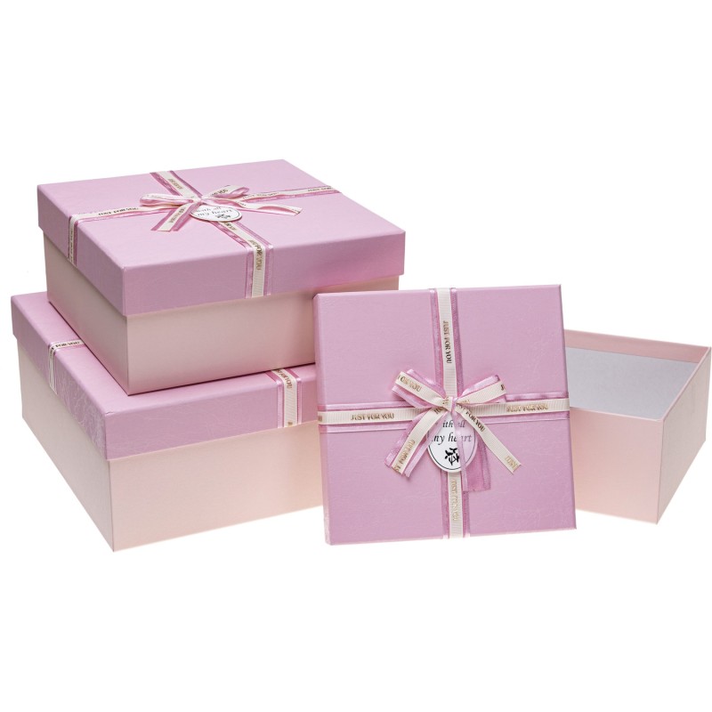 Zestaw pudełek ozdobnych PUG-23229-KW CREAM (3szt) ROZETTE