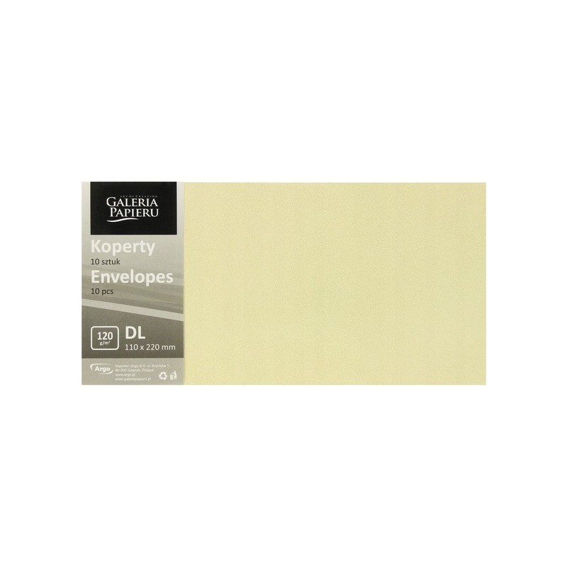 Koperta DL MILLENIUM kremowy 120g. (10szt.) 280127 Galeria Papieru