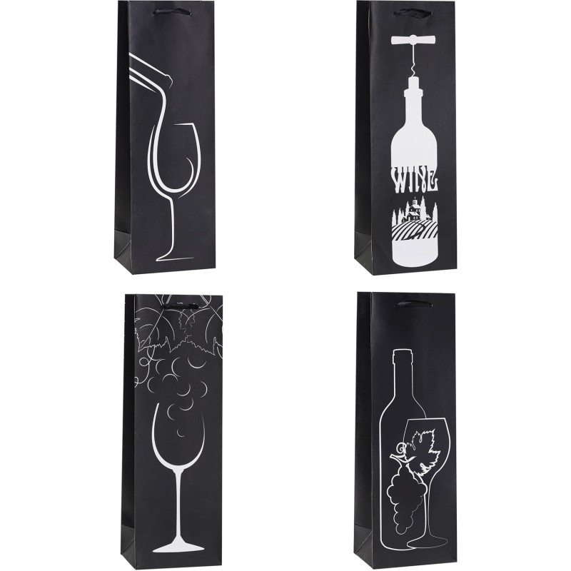 Torebka prezentowa 12x36x9cm na butelkę Lux TBF-24073-BB ROZETTE