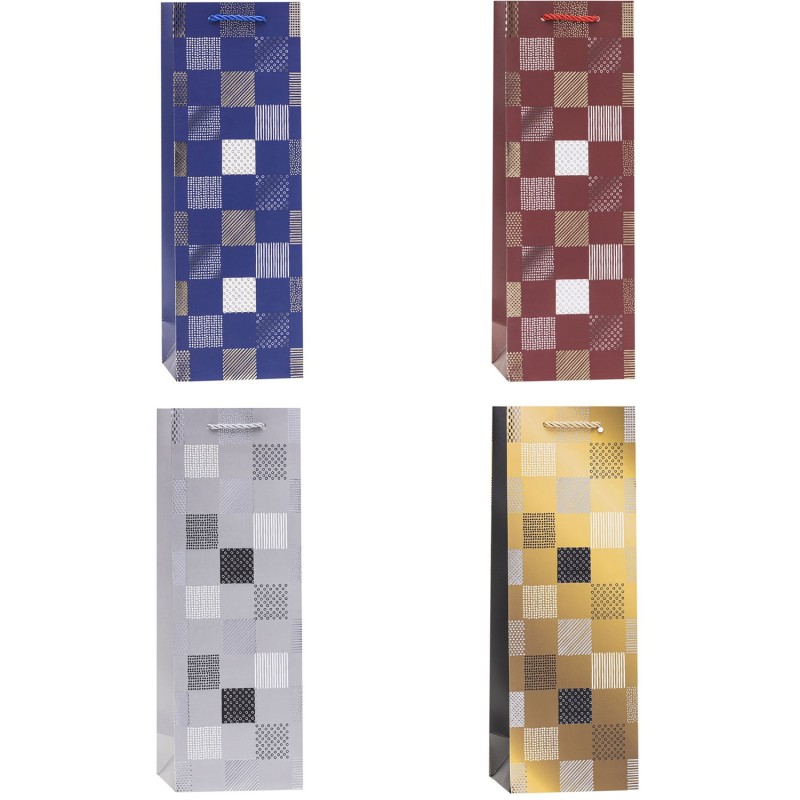 Torebka prezentowa 12x35x9cm na butelkę TBG-23162-HS-BB ROZETTE