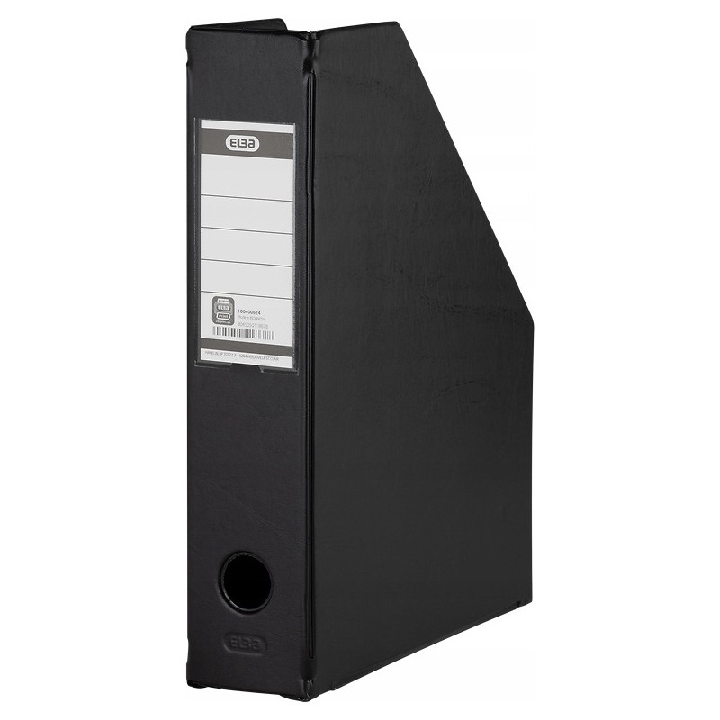 Pojemnik na czasopisma dokumenty A4 gazetownik 7cm PVC czarny 100400624 ELBA