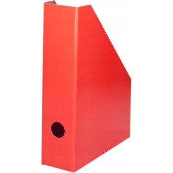 Pojemnik na czasopisma dokumenty A4 gazetownik 7cm czerwony lakierowany 100552128 BANTEX