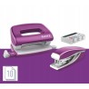 Zszywacz + dziurkacz LEITZ WOW mini 10 kartek fioletowy metalik 55612062