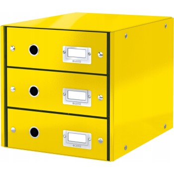 Pojemnik z 3 szufladami Leitz C&S, żółty 60480016