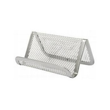 Przybornik na wizytówki NATUNA siatka srebrny