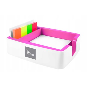 Przybornik na karteczki i wizytówki różowy BV400-R TETIS