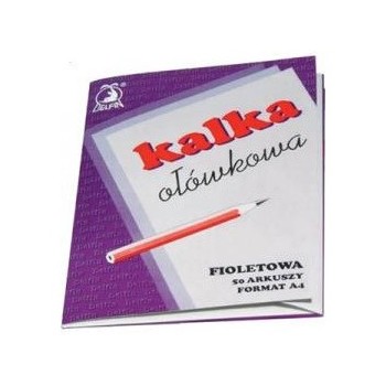 Kalka ołówkowa A4 50 arkuszy fioletowa DELFIN