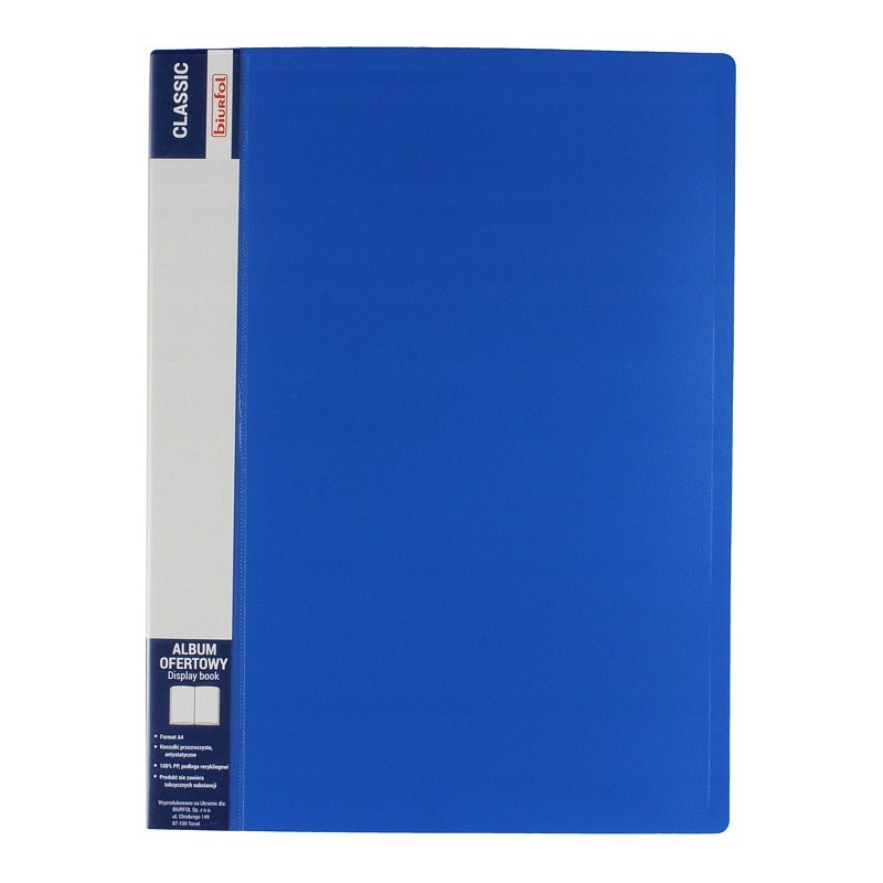 Album ofertowy na dokumenty 10 kieszeni CLASSIC niebieski AOF-01-03 BIURFOL