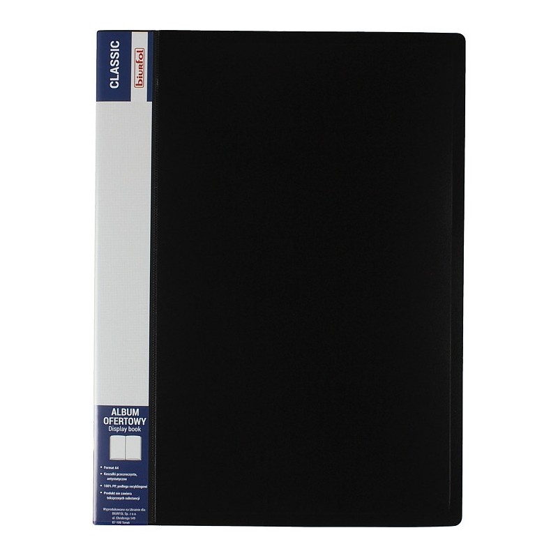 Album ofertowy na dokumenty 40 kieszeni CLASSIC czarny AOF-04-05 BIURFOL