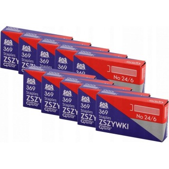 Zszywki biurowe 24/6 369 (10 paczek x 1000 sztuk) do zszywaczy 110-1388 GRAND