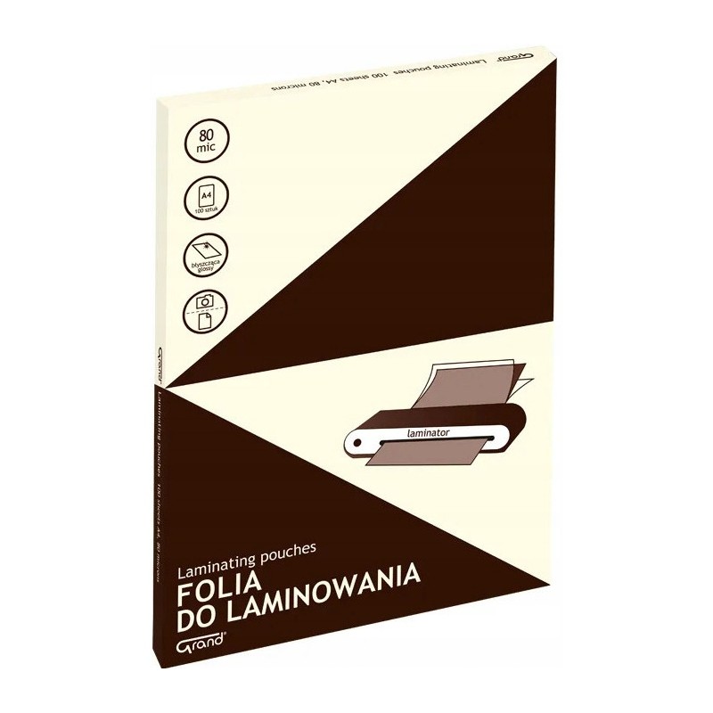 Folia laminacyjna A4 80 mic (100) GRAND 160-2192
