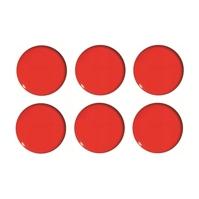 Magnesy do tablic czerwone wypukłe 30mm (6szt.) GM301-PC6 TETIS