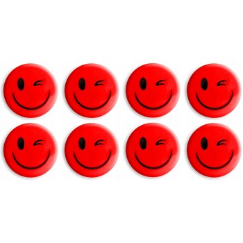 Magnesy do tablic czerwone uśmiechy 20mm (8szt.) GM300-SC8 TETIS