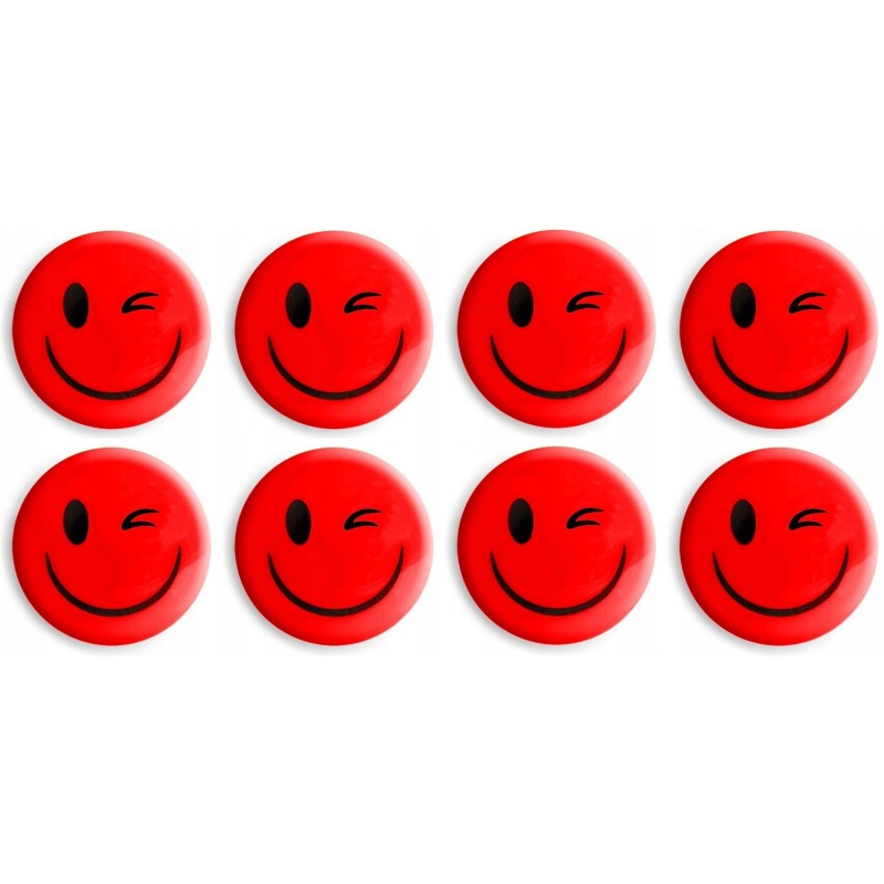 Magnesy do tablic czerwone uśmiechy 20mm (8szt.) GM300-SC8 TETIS